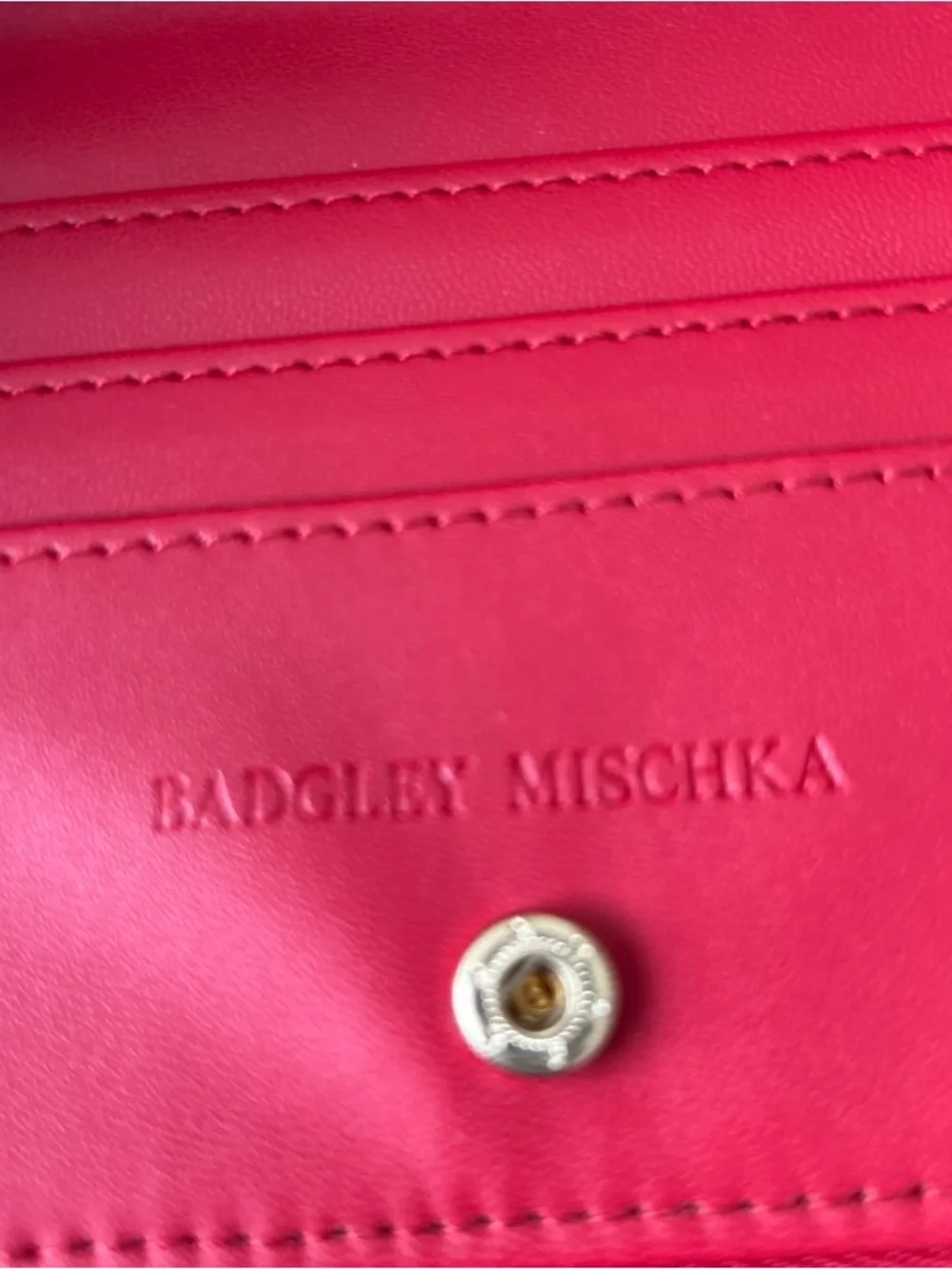 Badgley Mischka Red Card & Coin Purse Zip Around wallet Logo NWT MSRP 49.00